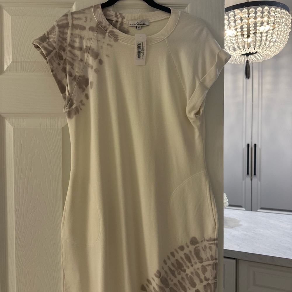 NWT Red Haute Cream and Purple Tie Dye Dress